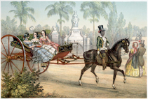 Litografía. Quitrín, La Habana, Cuba, 1850