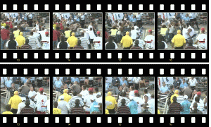 Secuencia de fotos extraídas por Cubanet del video donde se observa a Guillermo defendiendo al disidente