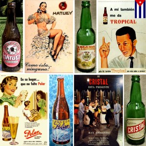 Algunas de las cervezas que se fabricaban en Cuba antes de 1959