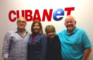 Elsa Morejón, con el equipo de Cubanet, Hugo Landa, Helen Hernández y Armando López