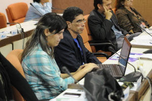 En primer plano, la profesora de Periodismo Elaine Díaz, junto al bloguero y periodista oficialista Francisco Rodríguez Cruz_foto tomada de internet