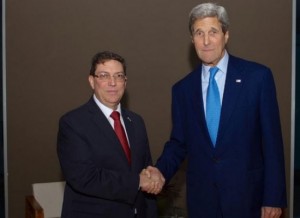 Canciller Bruno Rodríguez y John Kerry, secretario de Estado 