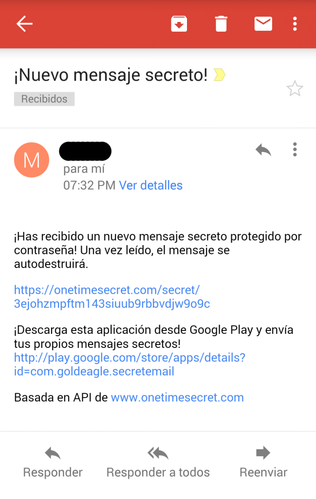 Mensaje secreto en Gmail