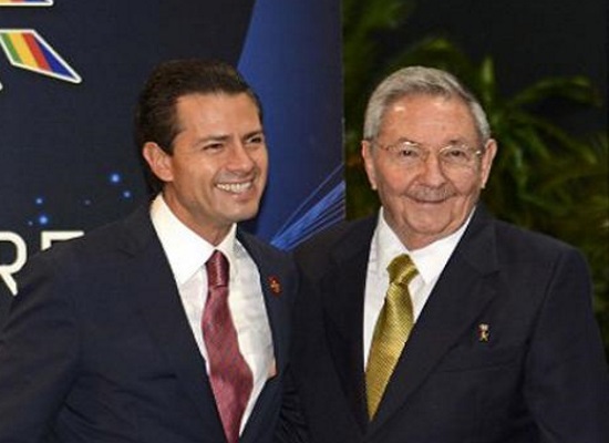 Enrique Peña Nieto, presidente de México, y Raúl Castro (foto de Internet)