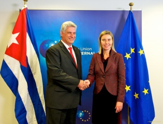 Miguel Díaz-Canel y Federica Mogherini UE Cuba