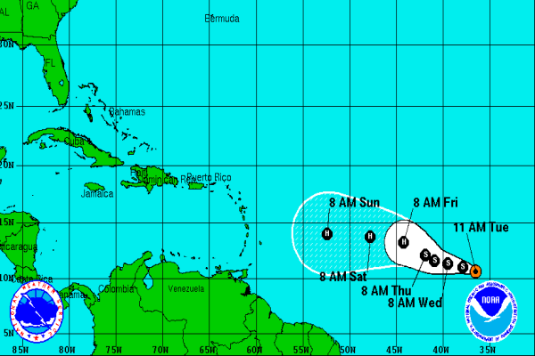 Posible trayectoria de depresión tropical (foto tomada de Internet)