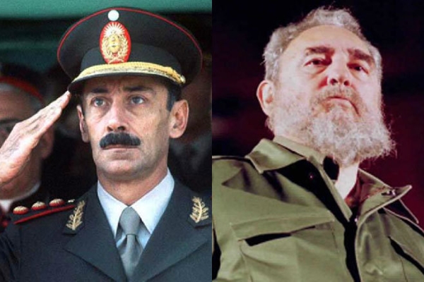El dictador argentino Jorge Videla, y el cubano Fidel Castro (imagen tomada de internet)