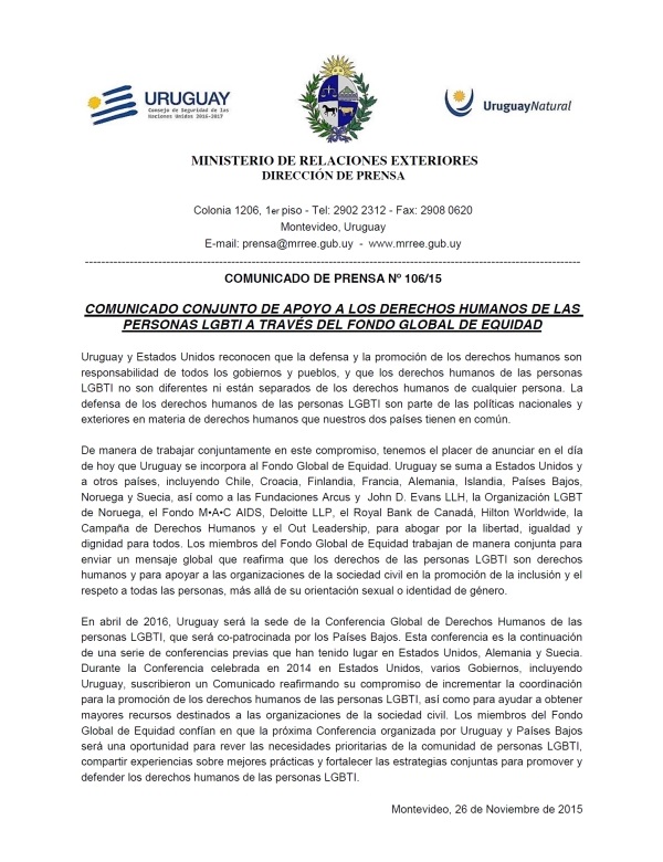 declaracion de prensa Uruguay