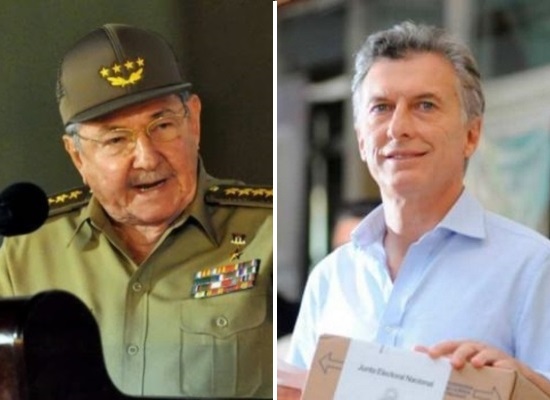 Raúl Castro y Mauricio Macri (Imágenes tomadas de internet)