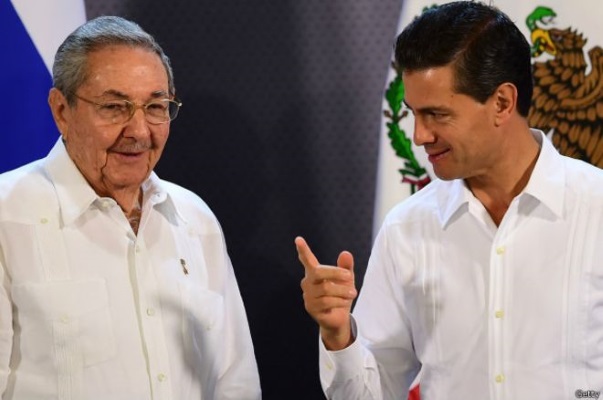 Raúl Castro y Enrique Peña Nieto (foto: bbc.com)