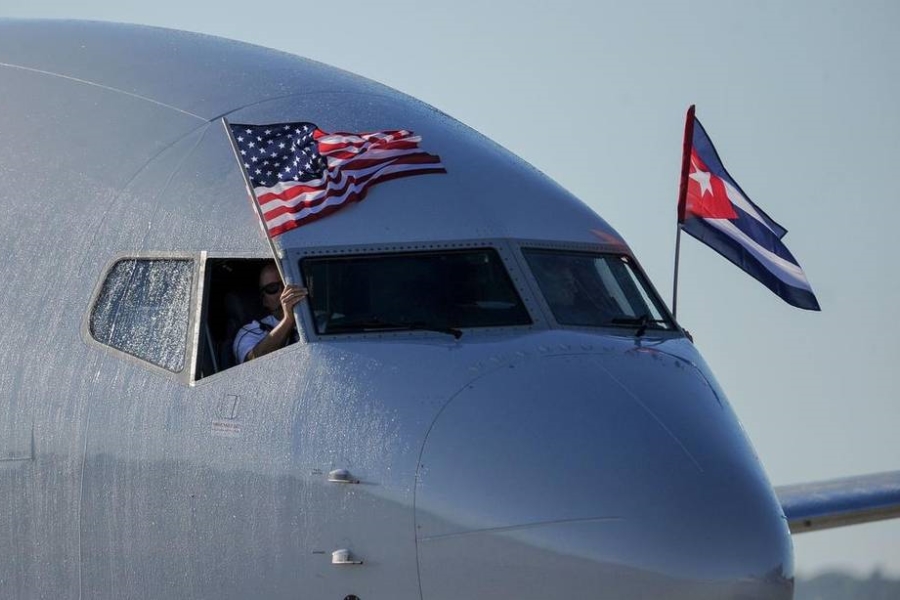 American fue recibido con un cañón de agua a su llegada a Cuba (Yamil Lage/AFP/Getty Images)