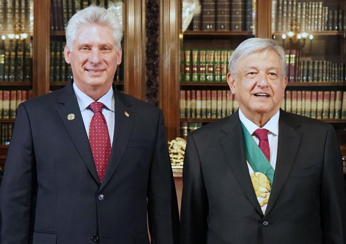 AMLO; Miguel Díaz-Canel y Andrés Manuel López Obrador