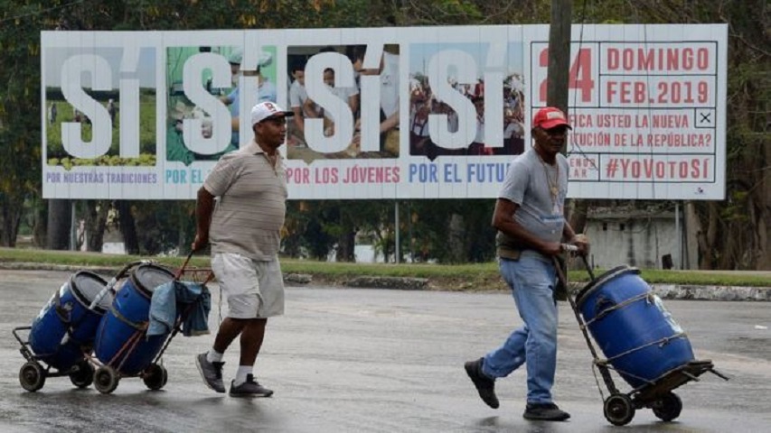 El régimen cubano realizó una fuerte campaña por el "Sí" a la nueva Constitución