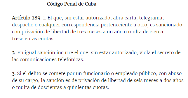 Código penal de Cuba 