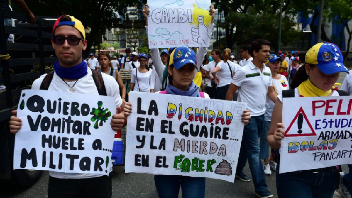 Venezolanos marchan contra la dictadura Nicolás Maduro en Caracas