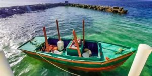 Embarcación en la que viajaban los seis balseros cubanos