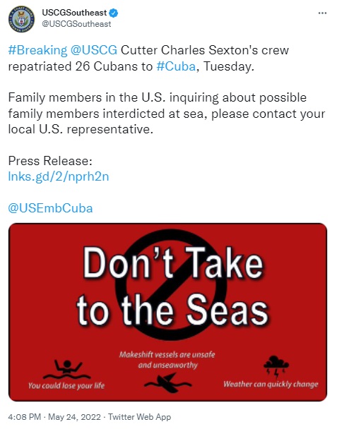 Balseros cubanos, Guardia Costera