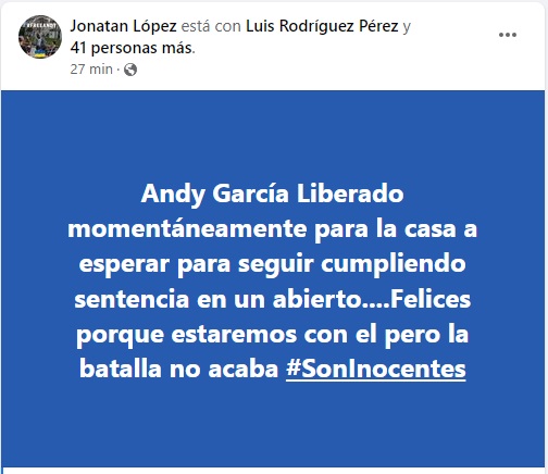 preso político, Andy García Lorenzo, régimen cubano, 11J