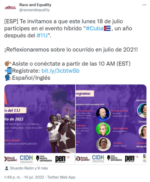 Cuba 11J event Race and Equality