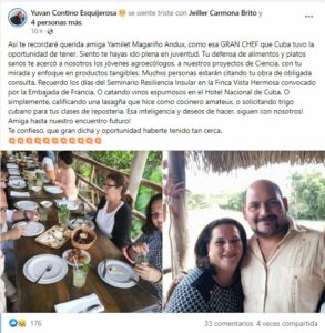 chef, cubana, cocina, Yamilet Magariño Andux