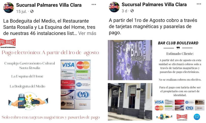 Non-hotel company Palmares eliminates payment with cash in Villa Clara