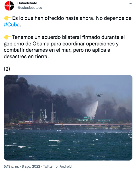 incendio Cuba EEUU