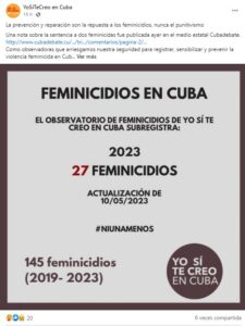 feminicidios, Cuba