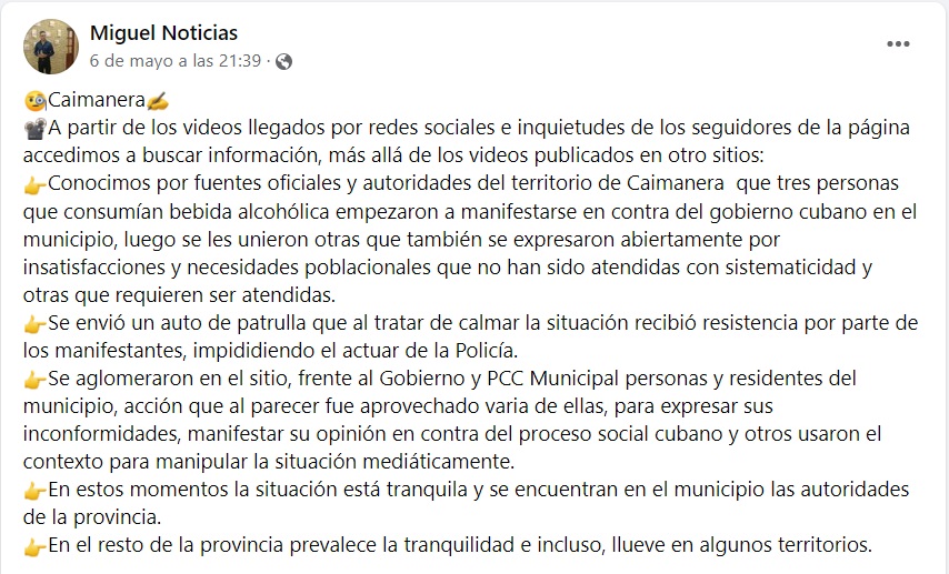 Popular parties and drunks: Lies of the regime about the protest in Caimanera