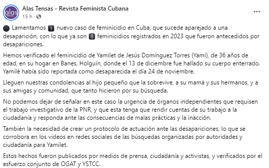 feminicidio, Cuba, víctima