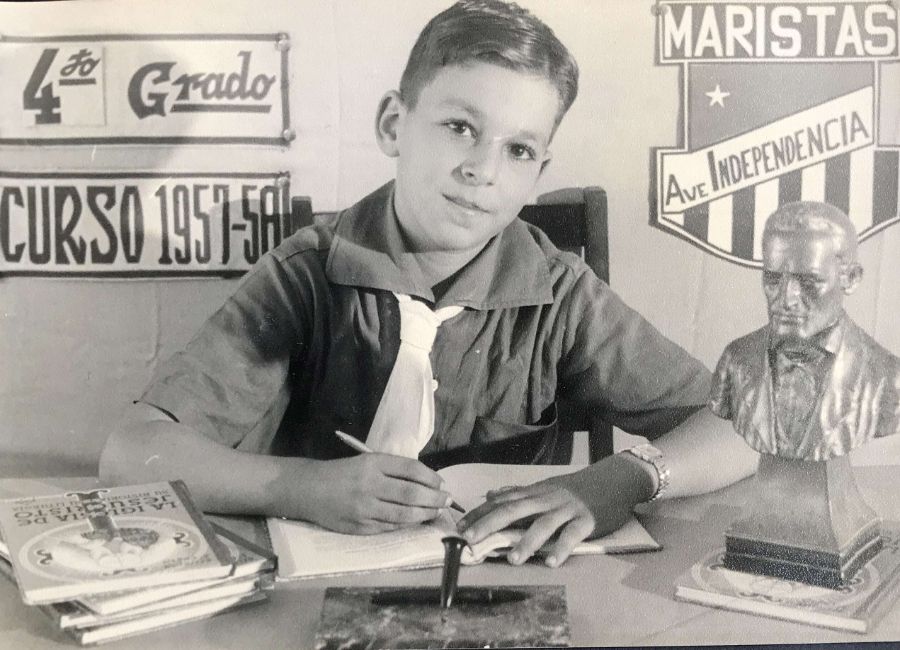 José Azel en el Colegio de Los Maristas, La Habana, 1957