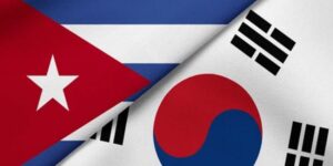 Las banderas de Cuba y Corea del Sur