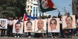 Una manifestación convocada por el régimen cubano para exigir la liberación de sus cinco espías condenados en EE.UU.