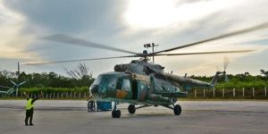 Un helicóptero militar cubano