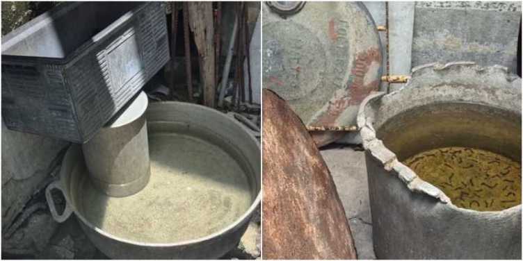 Recipientes usados por los vecinos de Río Hondo para almacenar agua de lluvia