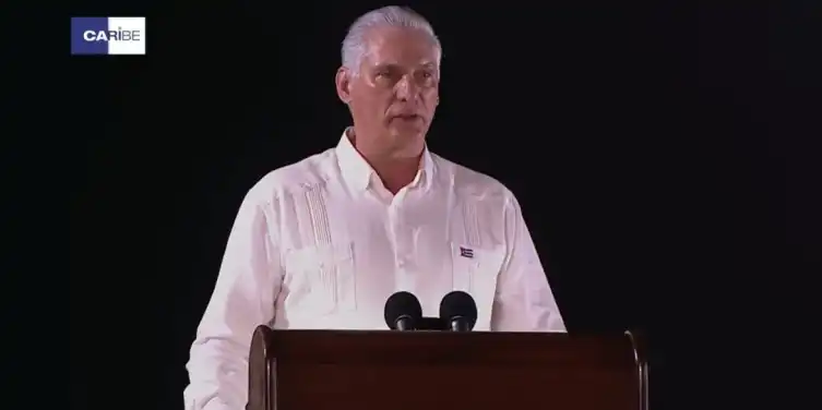 Díaz-Canel durante su discurso por el 26 de julio