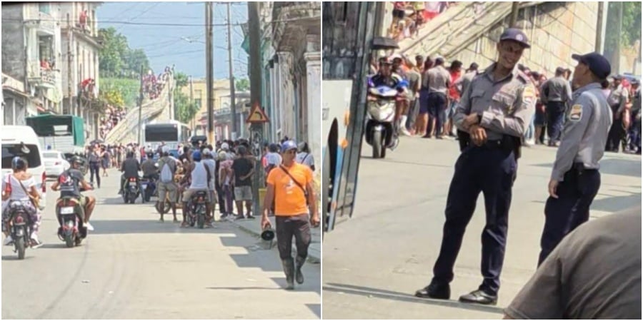 Protesta en la zona de Luyanó este viernes