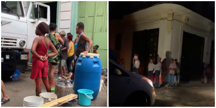 Protesta en Lamparilla y Aguacate, La Habana Vieja
