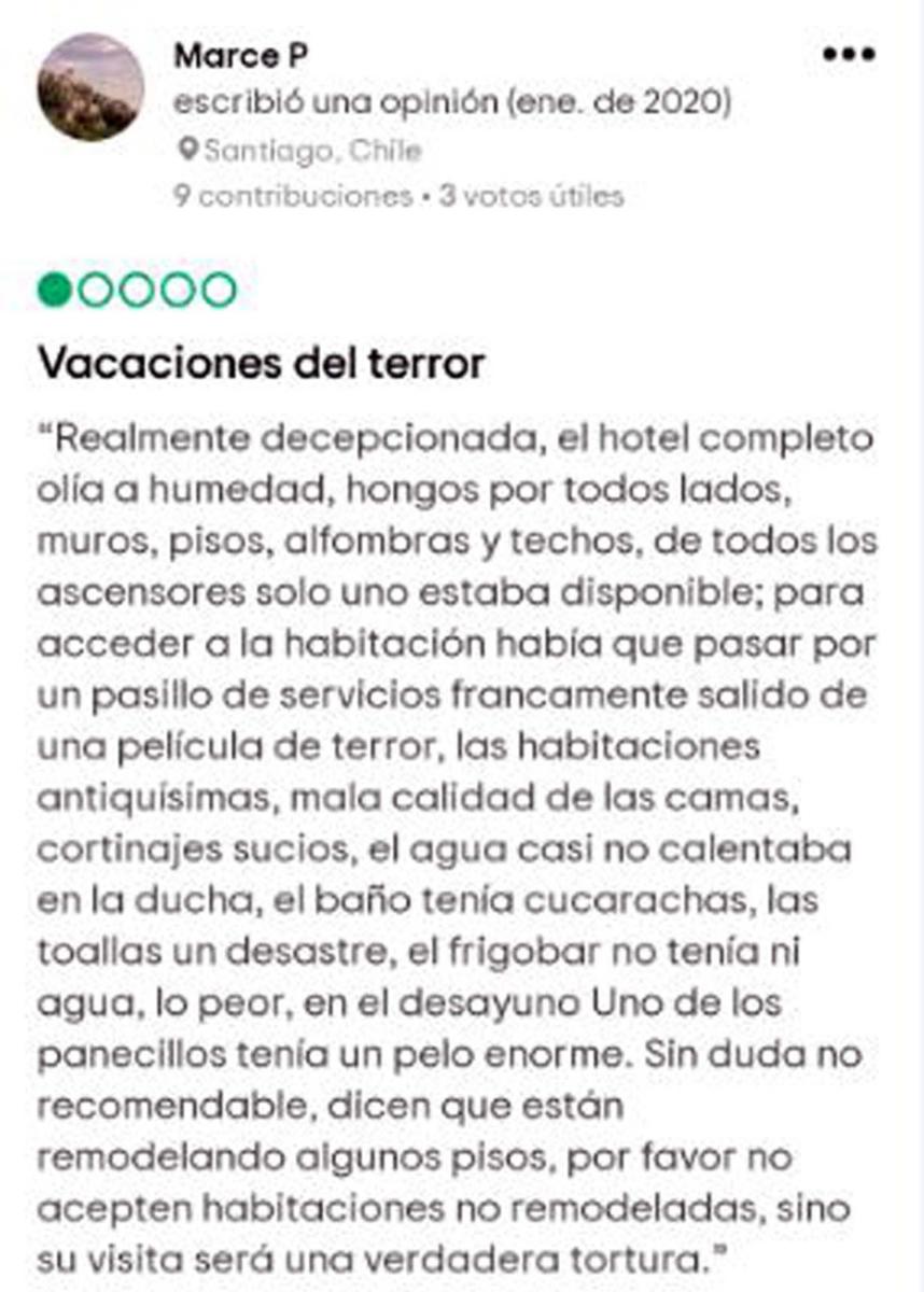 Comments published on the TripAdvisor webpage by guests of the HabanaLibre Hotel (Screen shot)