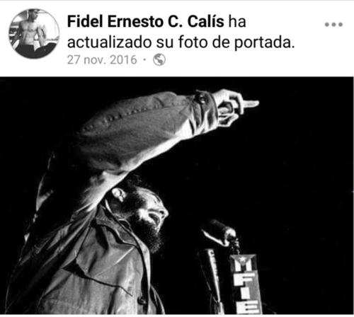 Fidel Ernesto puso una foto del tío abuelo como portada tras el fallecimiento del dictador en 2016